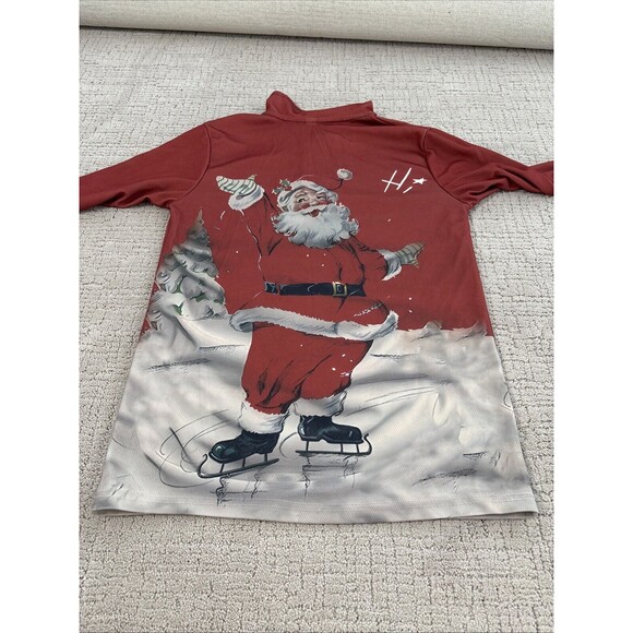 Christmas Printing Santa 1/4 Zipper Shirt Size Small - Picture 11 of 11